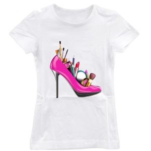 NEW “Pink Heel” white tshirt